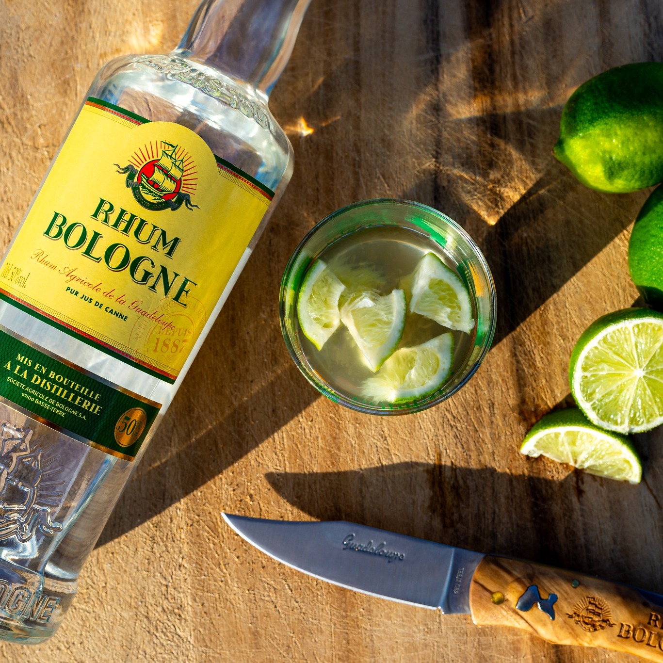 Ti-punch au Rhum Bologne Blanc 50° avec citron vert